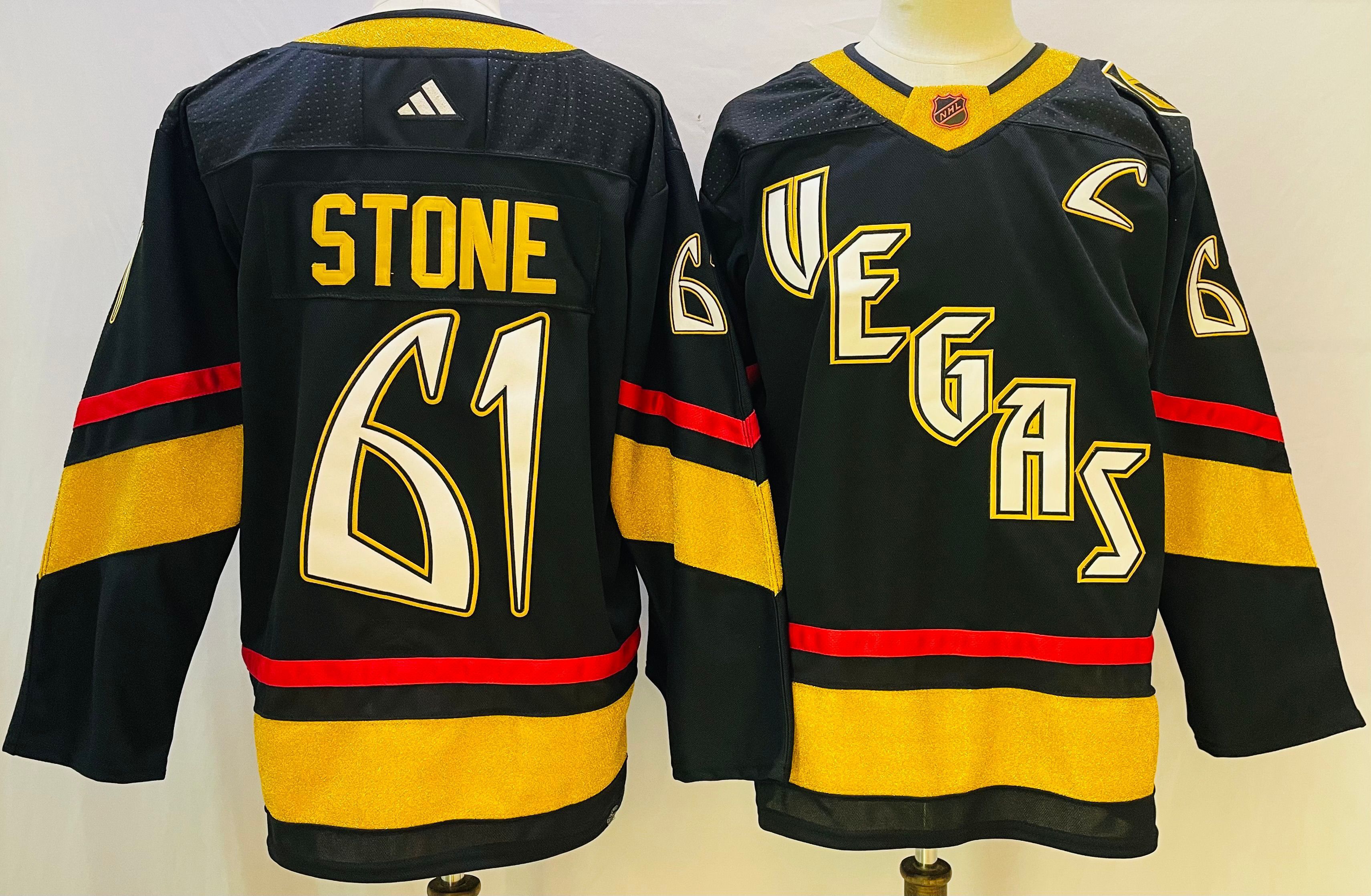 Men Vegas Golden Knights #61 Stone Black Throwback 2022 Adidas NHL Jersey->more nhl jerseys->NHL Jersey